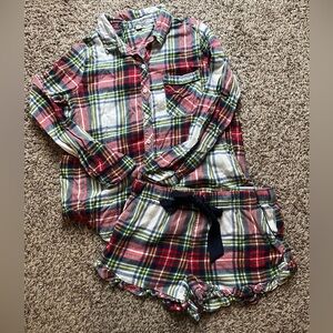 Aerie Flannel Plaid Sleepwear Pajamas Set S/M